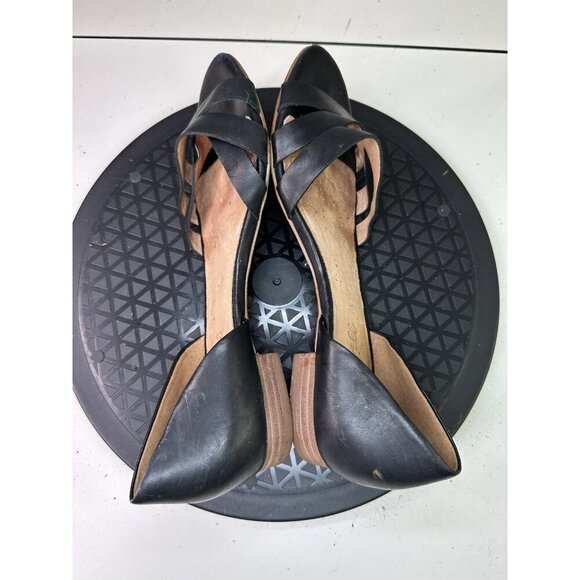Madewell Slip On Flat Sandals Black Leather Straps Sz 7.5 - Picture 6 of 10